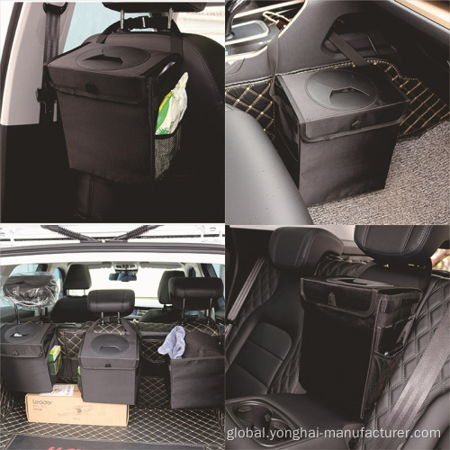Foldable Car Garbage Can Chair back bin with lid waterproof storage bin Manufactory
